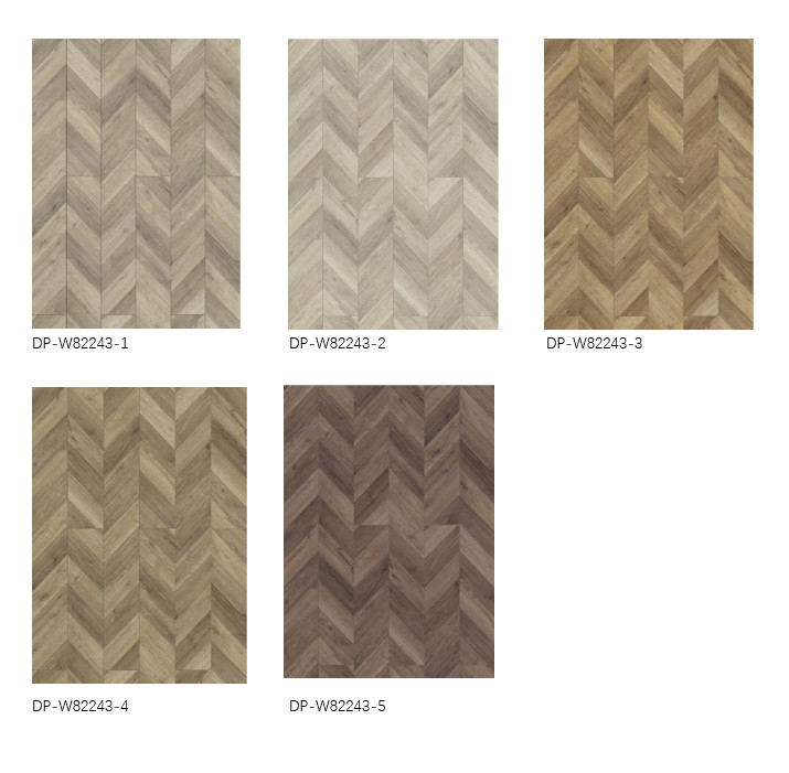 Eco Friendly Herringbone SPC Unilin Click Jump Color Oak Burlywood Wood Grain GKBM DP-W82243