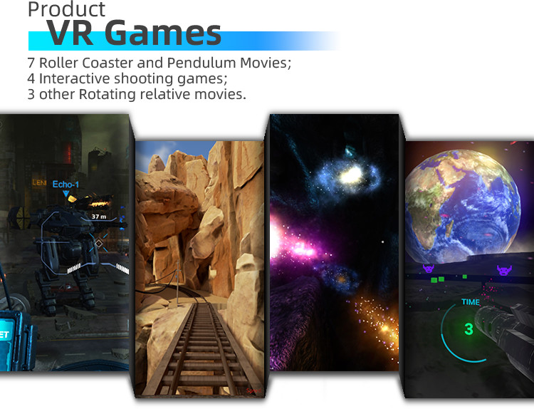 Roller Coaster Virtual Reality Amusement Park Rides 9D 220V Shooting Game Simulator