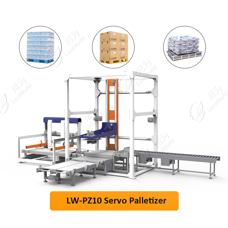 Custom End Of Line Packing Servo Palletising Machine Cement Bag Carton Palletizer