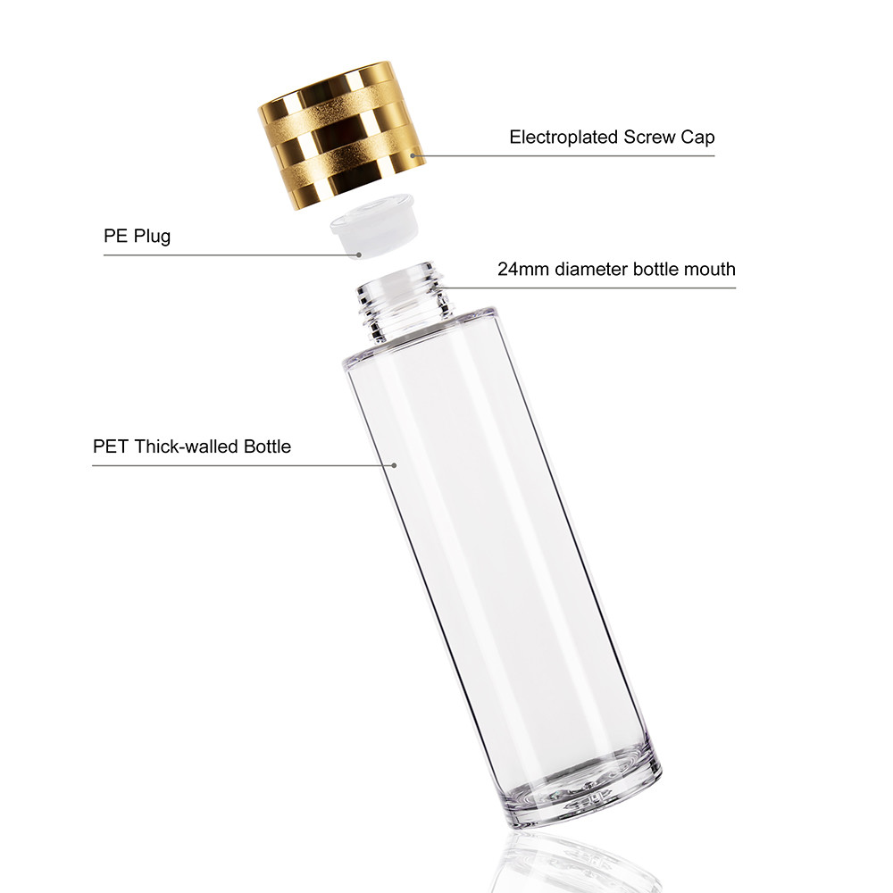 4 OZ Heavy Wall Plastic Cosmetic Containers , PET Cosmetic Bottle Packaging With Lids