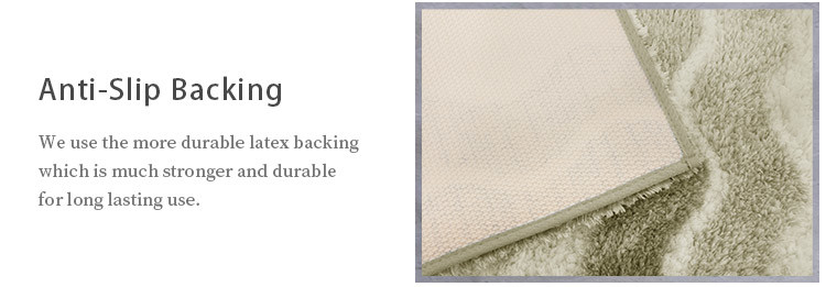 Beige Color High Absorbent Toilet Microfiber Anti Slip Bath Mat