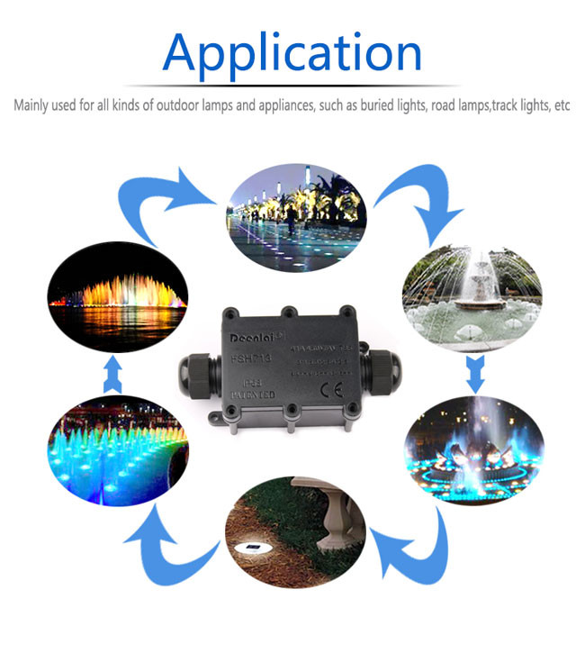 IP68 Outdoor Pool Light Accessories , Double - Way Swimming Pool Light Junction Box
