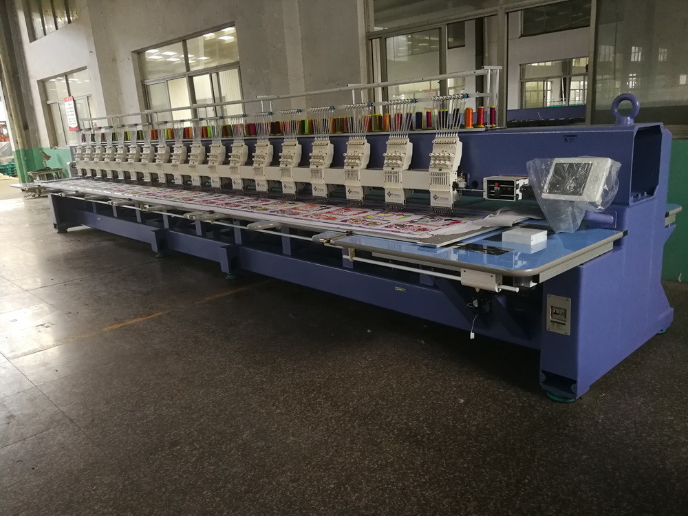 Computerized Operation Flat Embroidery Machine 18 Heads 9 Colors