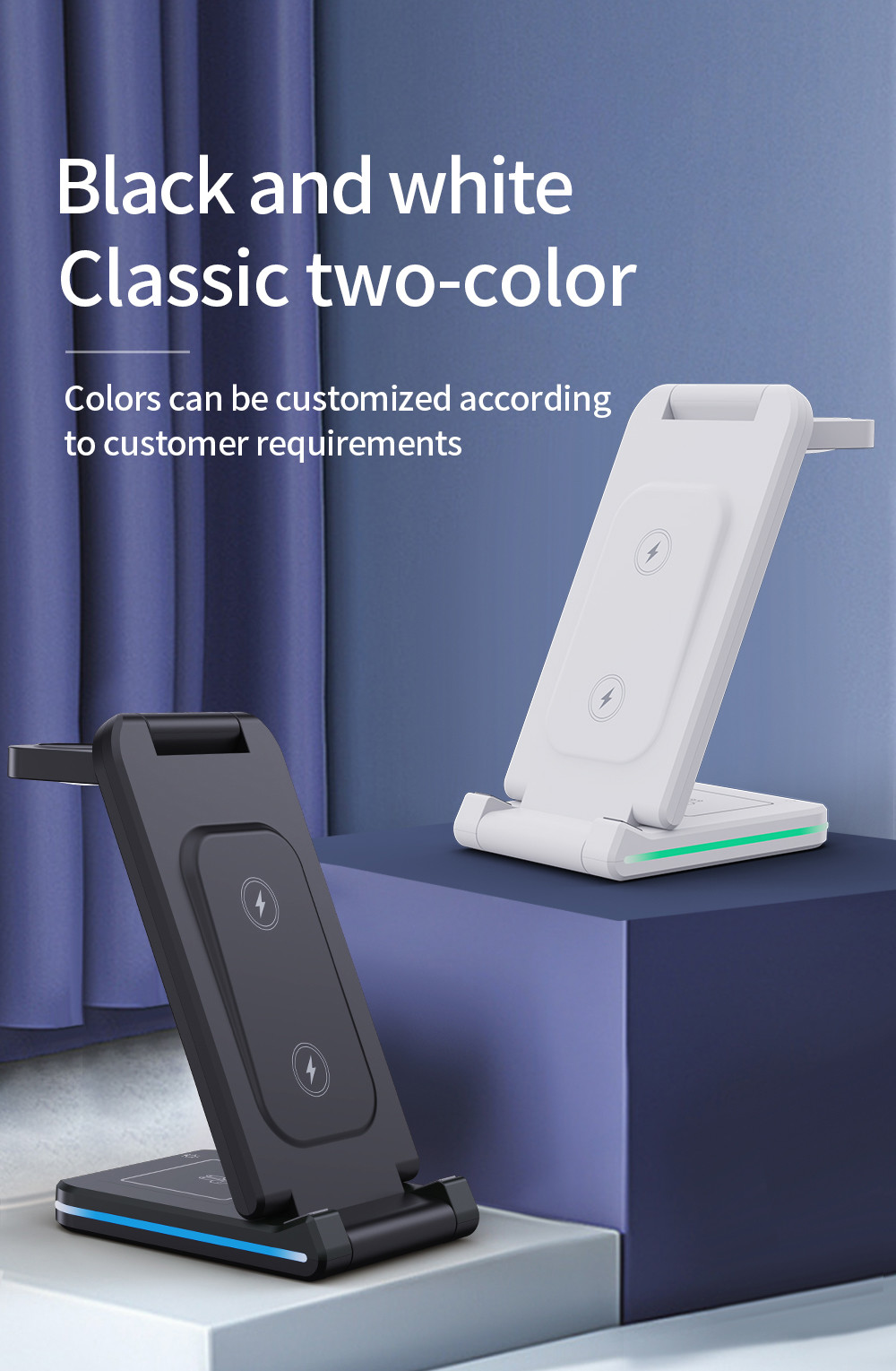 ≤6mm Transmission Distance Multifunction Wireless Charger with ≥73% Charging Efficiency