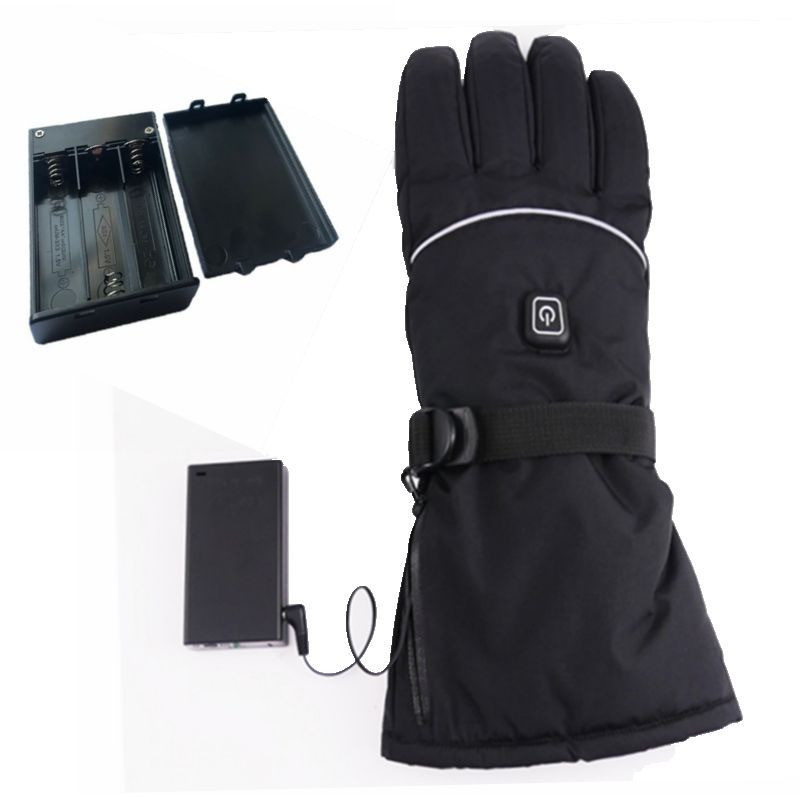 Winter Water Resistant PU Leather Electric Heated Gloves For Outdoor Work And Activities