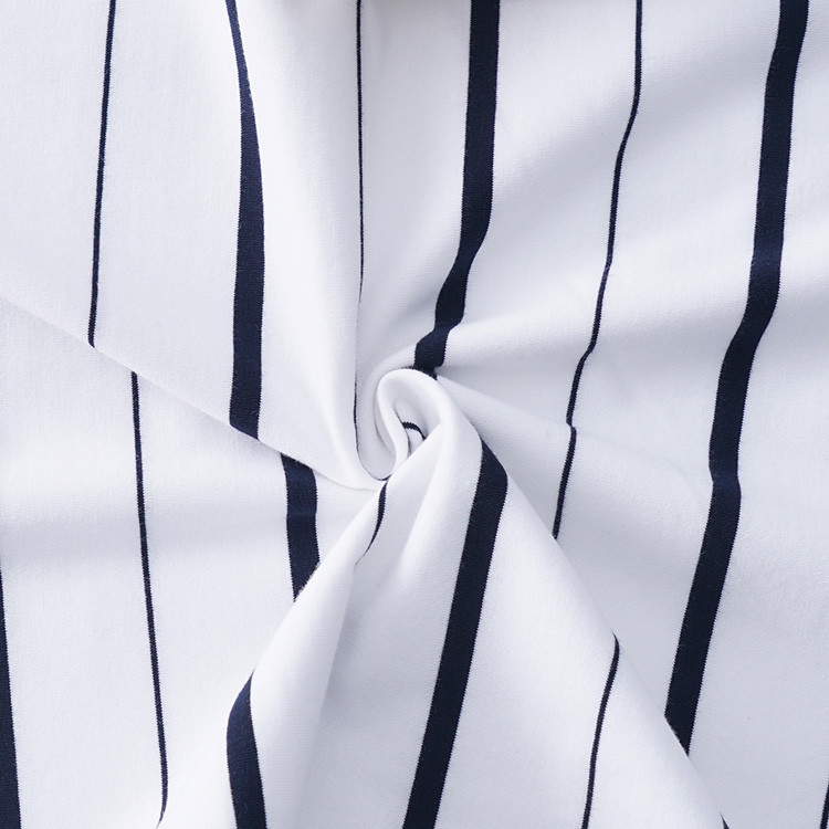 Breathable And Durble Simple And High Quality Striped Cotton Fabric For T- Shirt