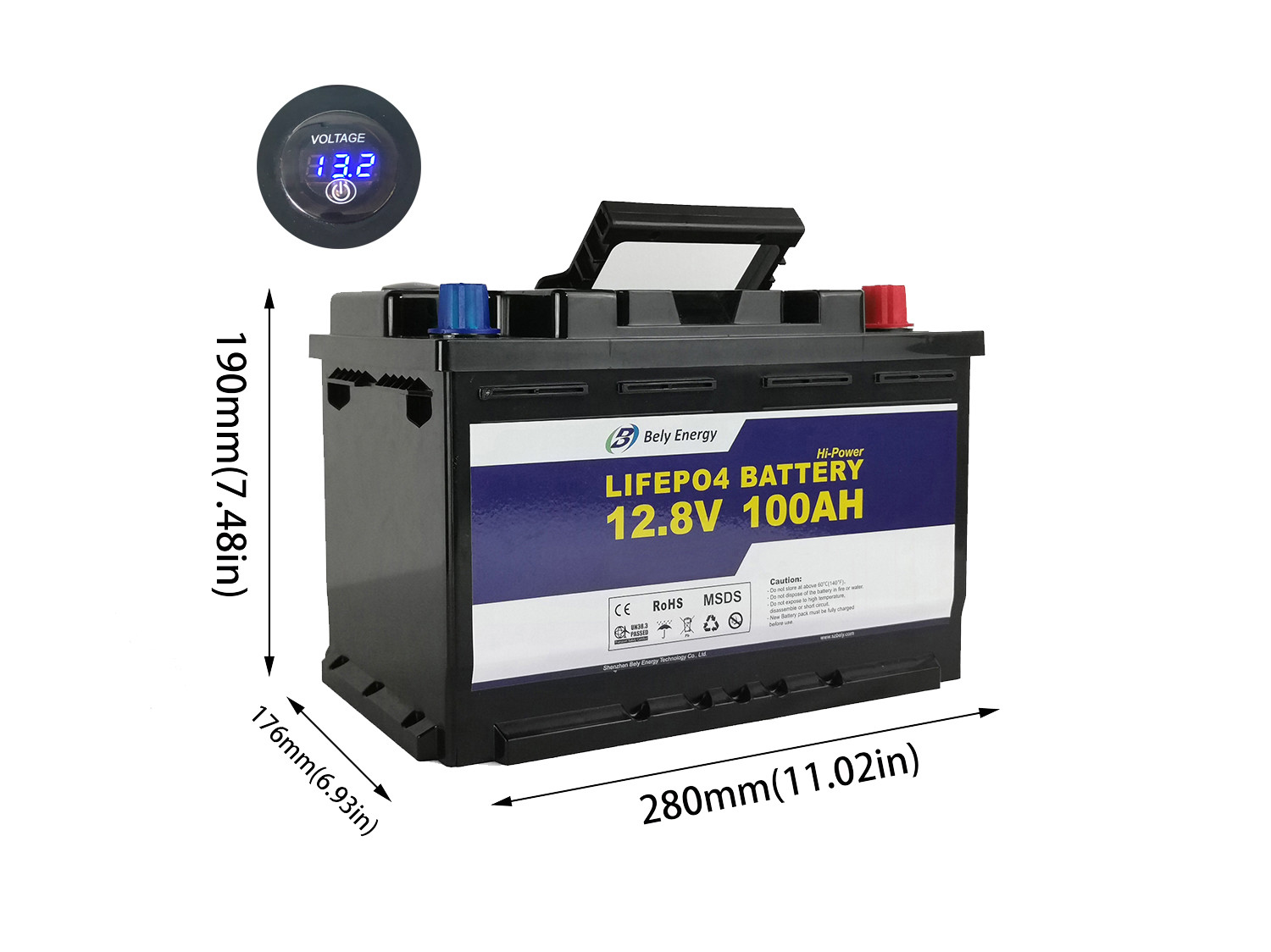 12 Volt 100Ah Low Temperature Lithium Ion Battery For Motorhome