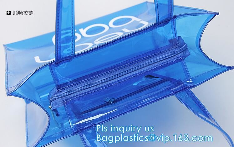 Summer new PVC transparent crystal jelly single shoulder bag Lash leisure beach bag handbag, Purse PVC Beach Clear Handb