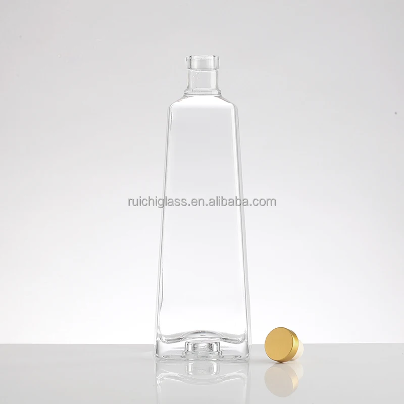 Popular Transparent 500ml Tequila Bottle With Unique Design Customize Sealing