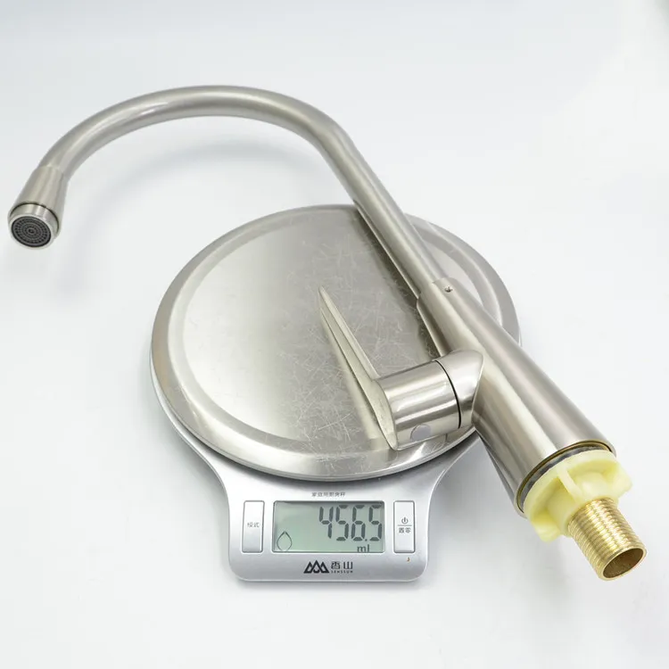 Induction Tap Silver Zinc Alloy Kitchen Sink Faucets With Earthenware Spool Material