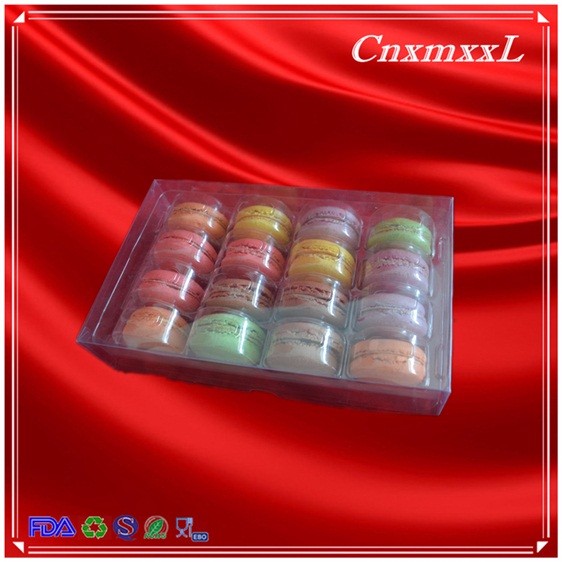 PVC 16 Pcs Macaron Blister Tray Transparent Macaron Display Tray