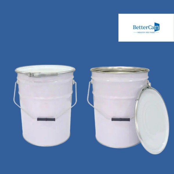 Tinplate 5 Gallon Paint Pails , 20L Metal Bucket With Lid