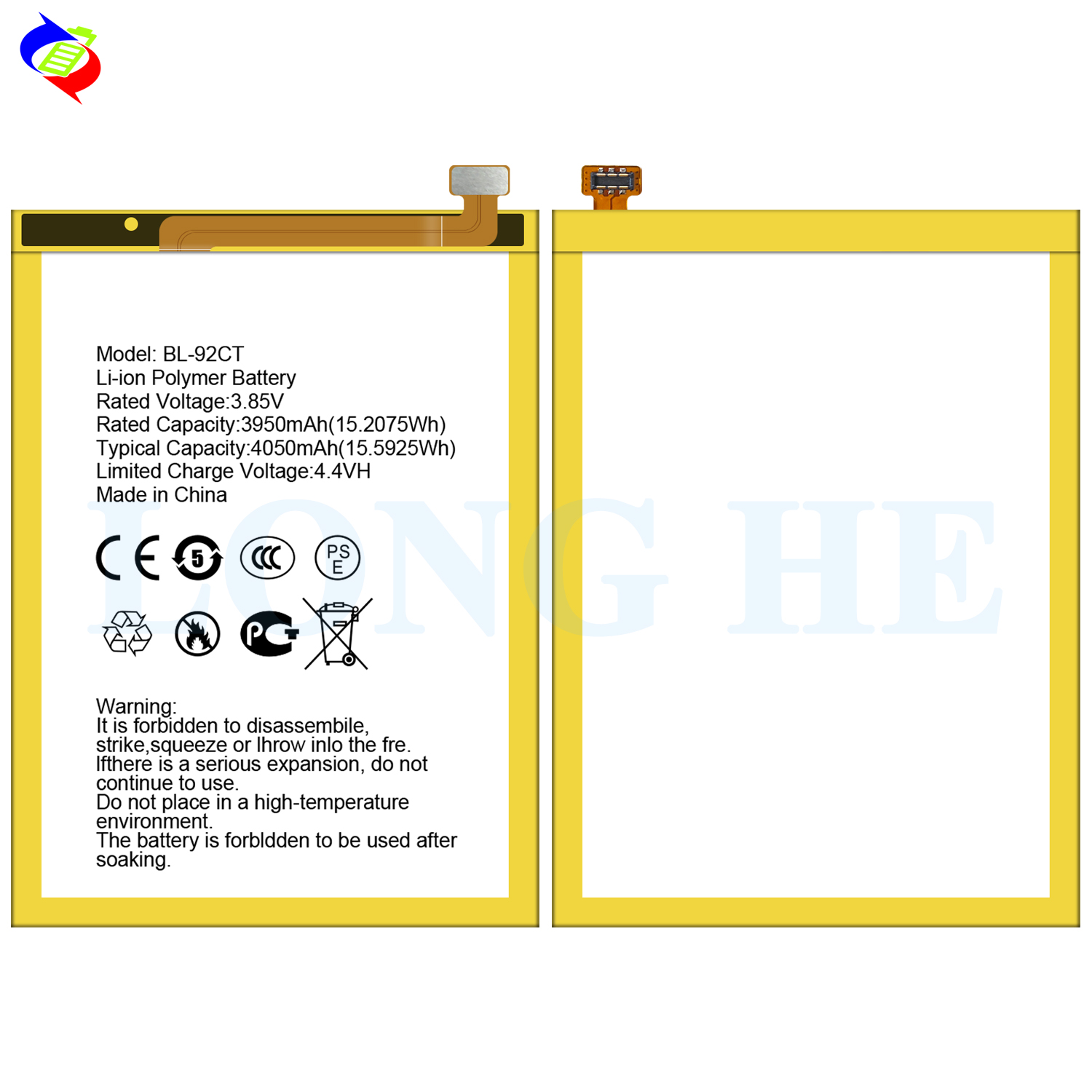 Stock Replacement Li-Polymer Battery BL-92CT for General GM 20 PRO 4050mAh MOQ