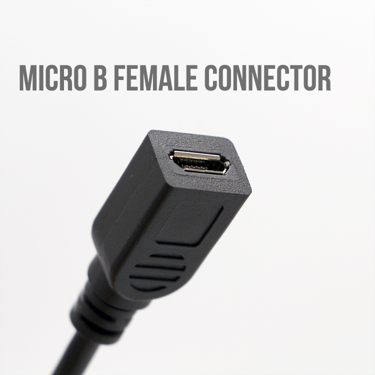 CUSTOM 90 Degree Right Angle Male to Female Micro USB Cable