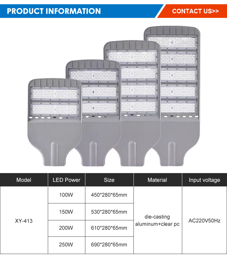 100w 150w 200w 250w Outdoor Streetlight Parking Lot Square Lighting 3000K/4000K/6000K