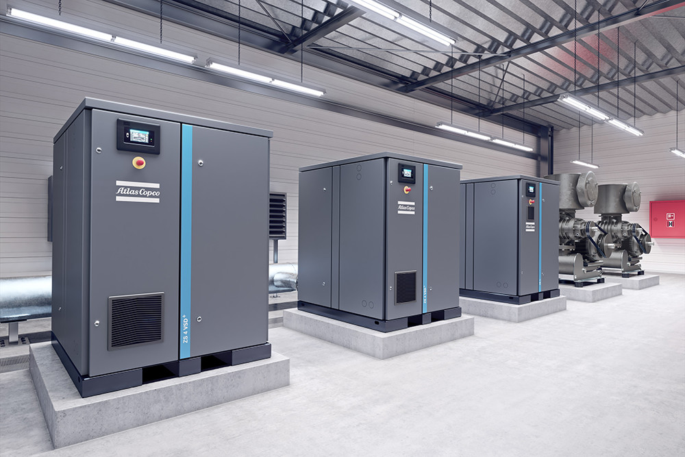 Oil Free ZE ZA VSD , Low Pressure Atlas Screw Air Compressor EMC Certificate