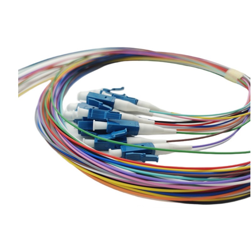 12 Cores FTTH Fiber Optic LC UPC LZH/PVC Pigtail 0.9mm Diameter TDM 900 2 Singlemode