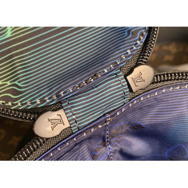 Cylinder Iridescent Expandable Crossbody Bag 3D Effect Printing