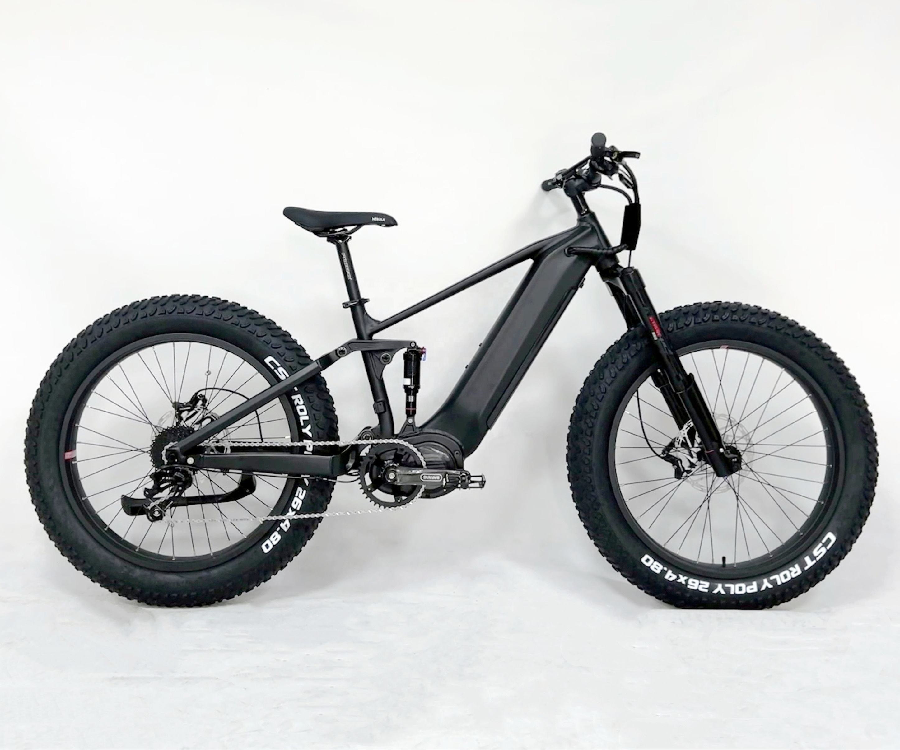 48V 1000W Mid Drive Electric Bike 26 Inch Fat Tire Full Suspension Mountain Ebikes