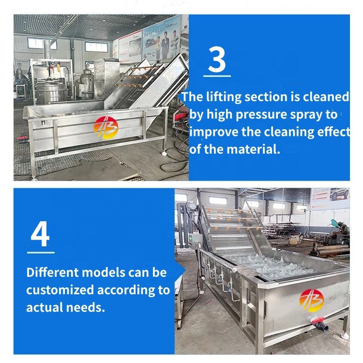 Seafood Bubble Washing Machine for Fruit and Vegetable Pepper 3000*1160*1400mm Size
