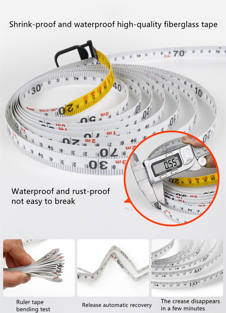 High Strength ABS Housing 50M Engineering Tape Measure With Mechanical Handle