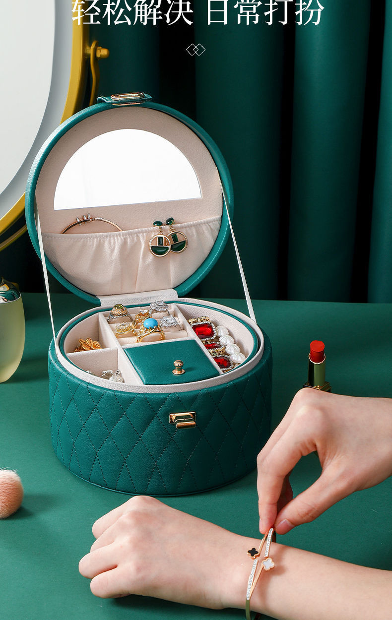 CHINESE STYLE HAND DECORATION BOX HIGH-GRADE JEWELRY BOX LARGE CAPACITY WATERPROOF PORTABLE JEWELRY BOX HOUSEHOLD MULTI-