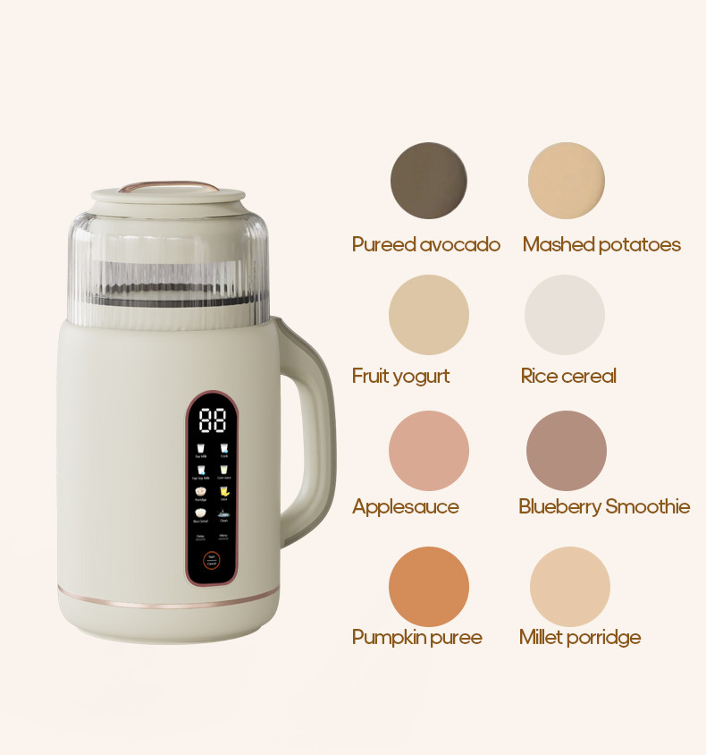 Electric Soup Maker 1200ML Soybean Milk Maker Heating Blender Soundproof Cover