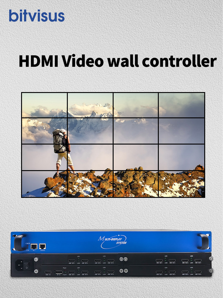 16 Channels Audio Wall Controller 2x6 4x4 Video Wall Controller 4K 8K BIT-VWC-U1-116
