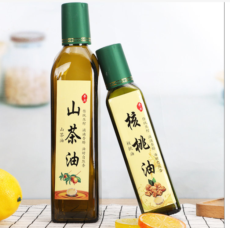 Clear High End Olive Oil Glass Bottle 500ml 330ml 250ml Sizes For Oil Packaging