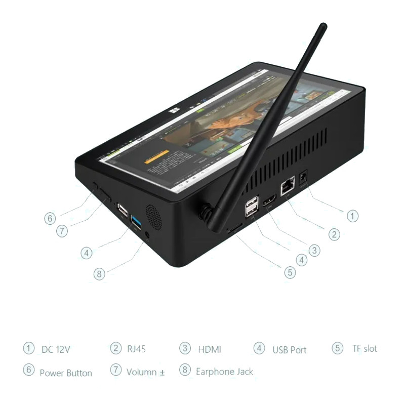 7 Inch Self Service Touch Screen Mini Computers With 1280x800 IPS Display
