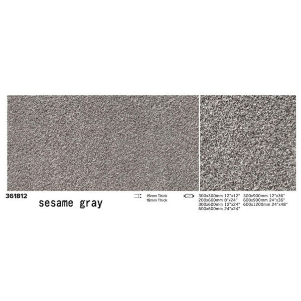 Buy cheap Non-Slip Gray Porcelain Paving Tile 600x1200mm Flamed Surface product