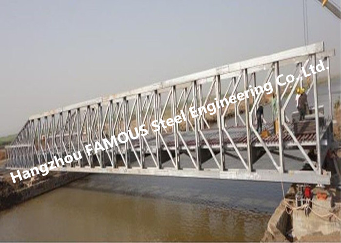 Multi Span Single Lane Steel Box Girder Bailey Bridges Structural Formwork Truss Construction