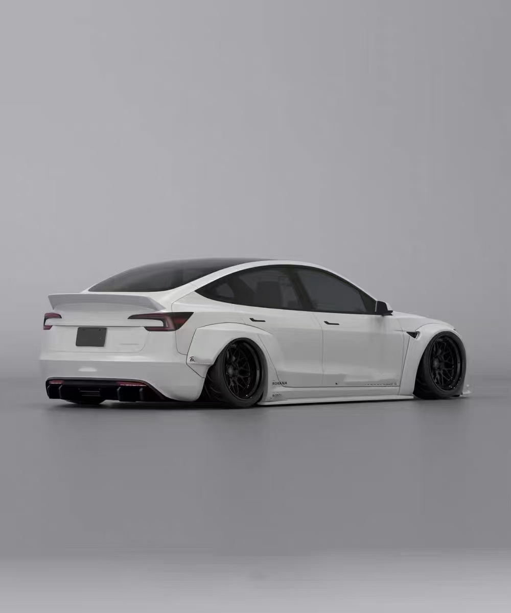 2020- Tesla Body Kit Resin Fiber LB Style Tesla Model 3 Spoiler Front Lip Diffuser