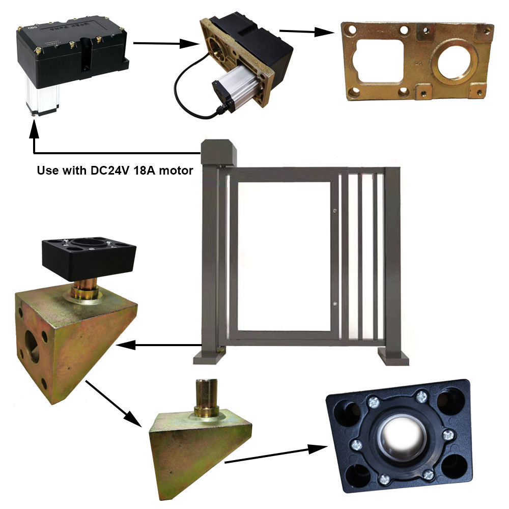 Metal Automatic Swing Door Weatherproof 3-6S Gate Operation Time