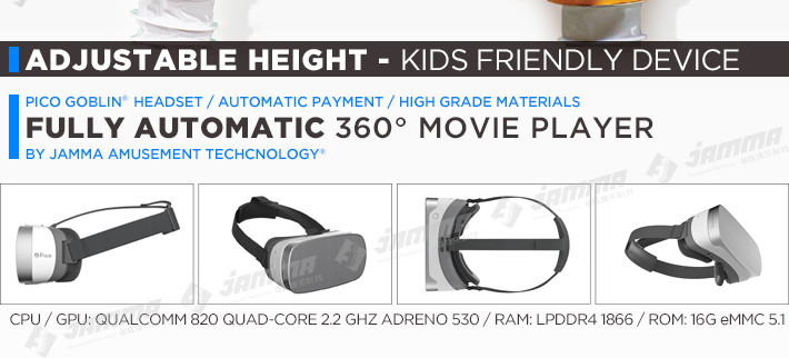 Virtual reality self service 360° movie player / Magic world / Panda and dinosaur / VR on demand