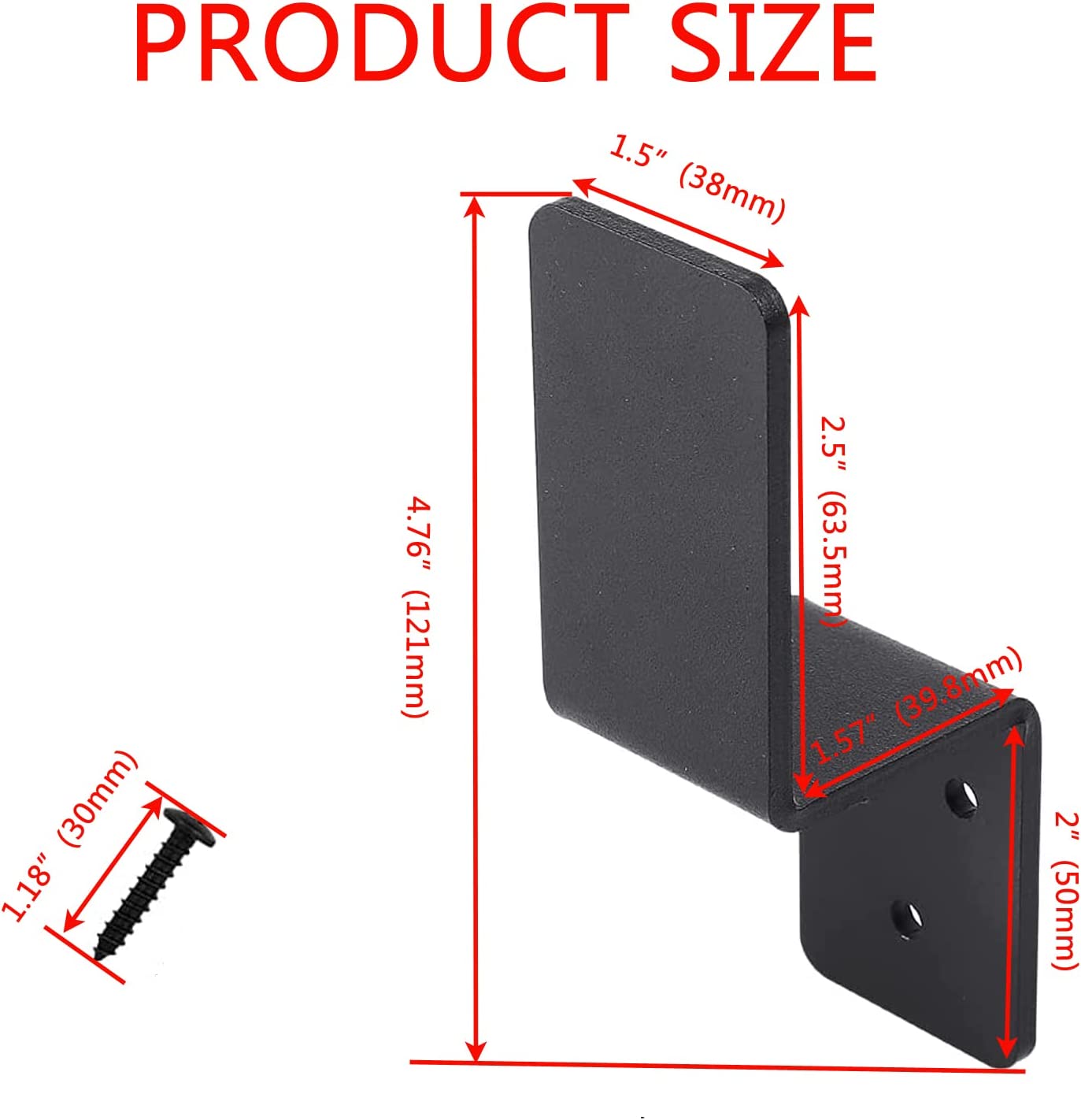 Wood Frame Mounting Connector Black Steel Z Bracket with Powder Coating