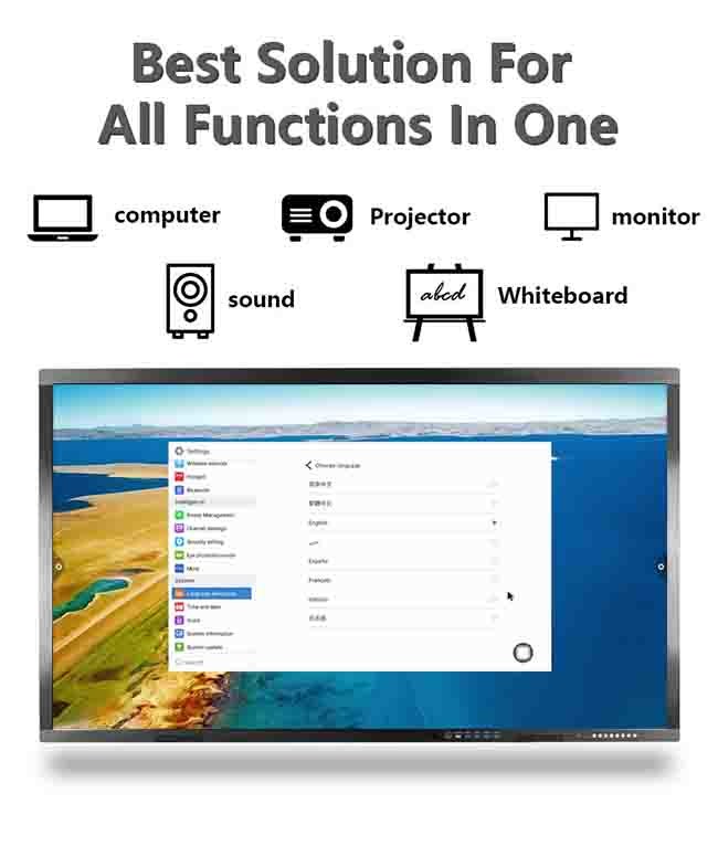 CE 98 Inch Smart Board 8 Array Mic 98" Interactive Panel For Classroom