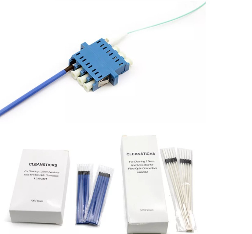 One Time Fiber Optic Cleaning Tools Cleaning Sticks For 1.25mm 2.5mm Fiber Connector