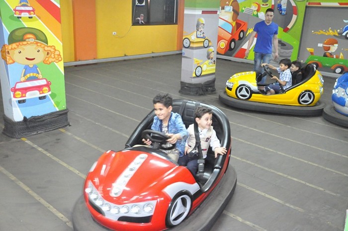 Double Seats Indoor Kids Dodgem Cars Built In MP3 Music Box Control