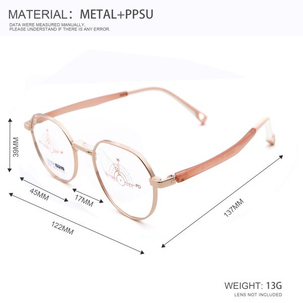 Cute And Comfortable Frame Kid'S Metal And PPSU Glasses LF 2531