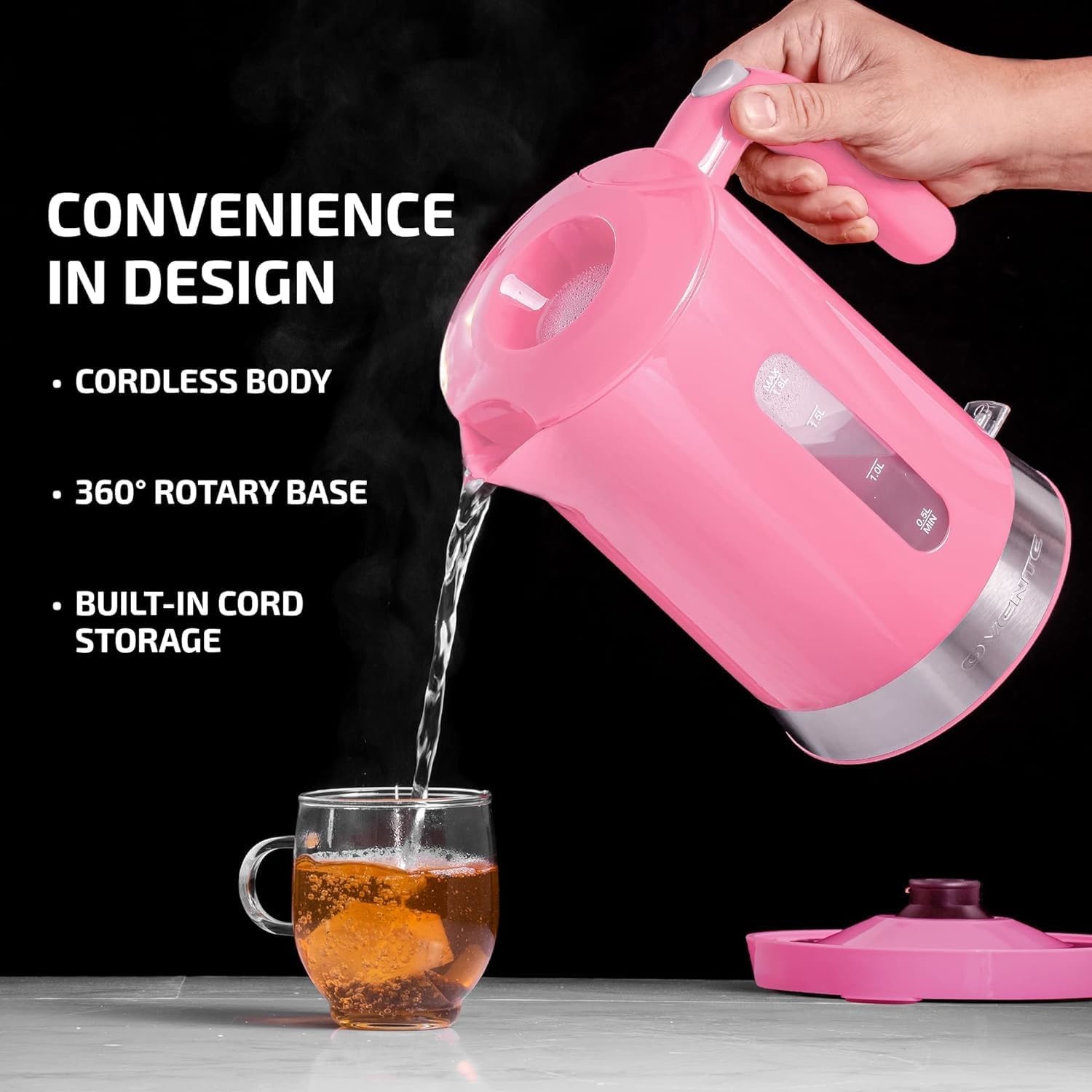 Braising Cups Electric Kettle Hot Water Heater BPA Free Fast Boiling Cordless Water Warmer