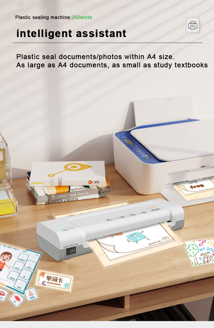 OL260 Hot Cold A4 Photo Lamination Machine for 70 Mic Paper Size Photo Laminating Machine