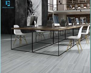 China Natural Full Body Wooden Floor Tiles 200x1200mm Grey Color on sale