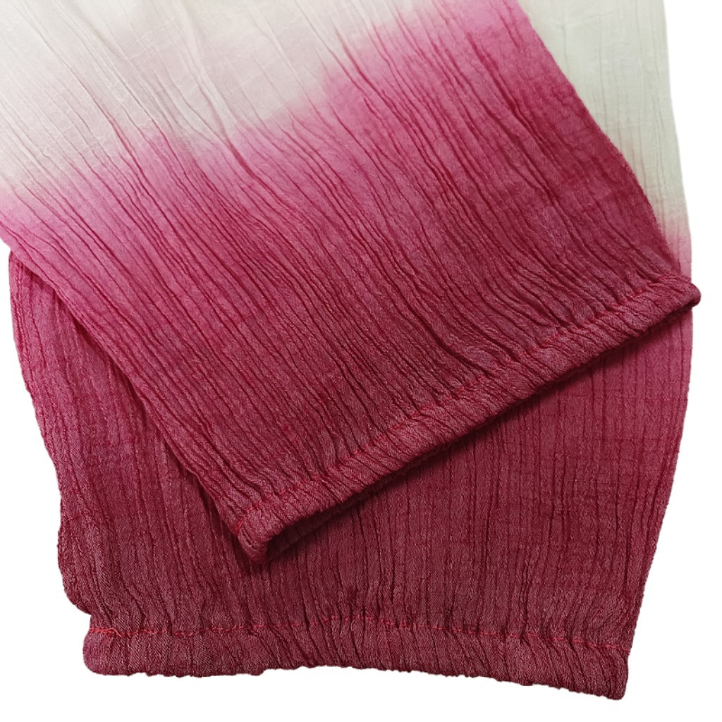 Dip Dye Front Neck With Embroidery Shirts For Women Plus Size Fashion Women's Blouses
