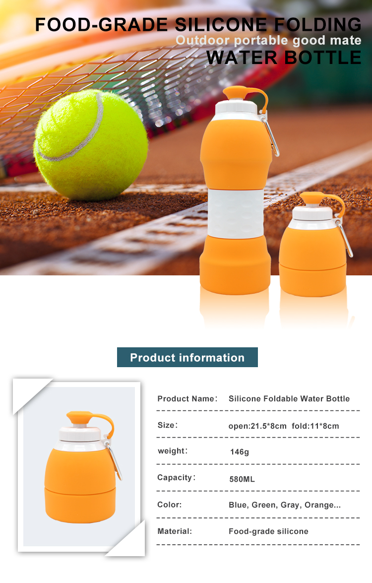 Eco Friendly 580ML Unique Squeeze Silicone Sports Bottle