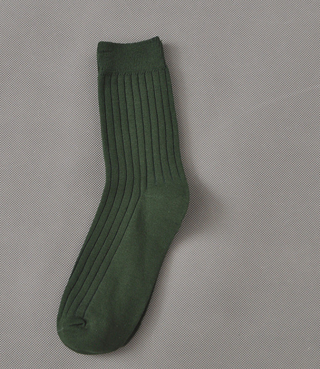 Solid Color Thick Business Mens White Dress Socks Business Casual Socks