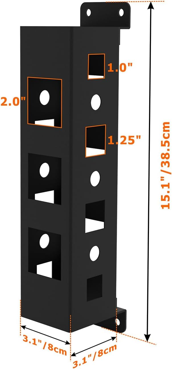 Hitch Wall Mounted 1" 1.25" 2" Hitch Receiver for Bicycle Ski Cargo Rack Storage Garage Organization
