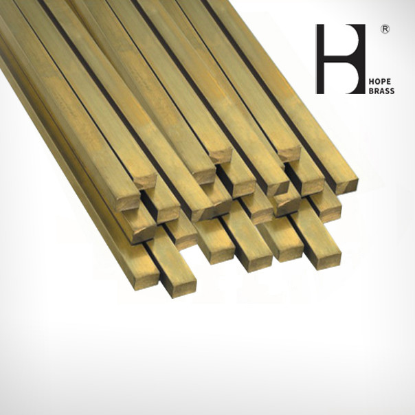Golden Fade Resistant Square Brass Flat Bars SGS Certification