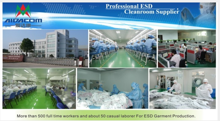 Cleanroom Lab Blue White Static Dissipative ESD Smock