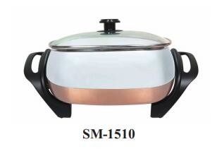 12 Inch 1800W Nonstick Frying Pan With Glass Lid CE Certificated